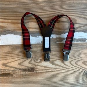 Red plaid suspenders